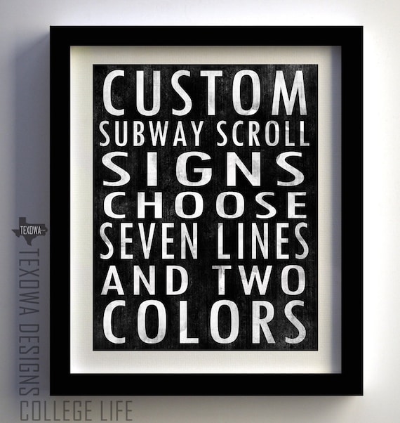 Lubbock Texas Subway Scroll Art Print