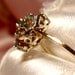 10k Gold Yellow  Emerald & Diamond Cluster Ring