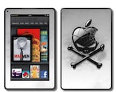 Kindle Fire Vinyl Decal Wrap Skin - Apple Skull and Crossbones - Free Shipping - Sticker Cover - NOT a HARD CASE