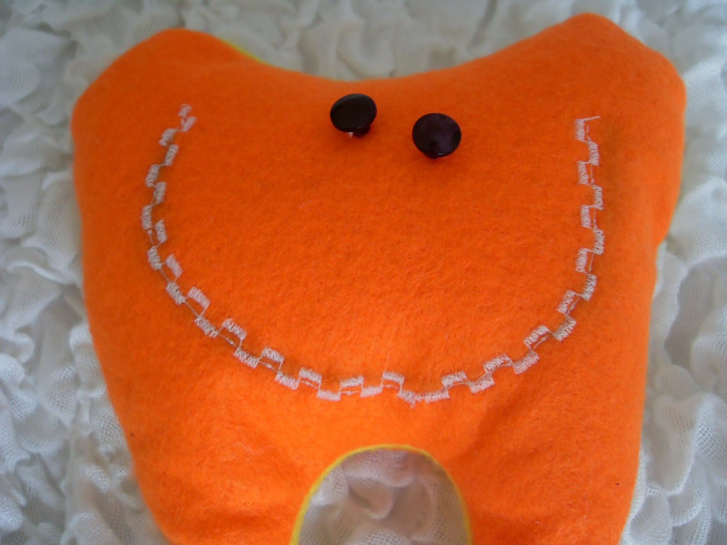 Felt Tooth Shaped Childrens Tooth Fairy Pillow with pocket  - Hand made