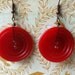 Mid Century Red Button Earrings