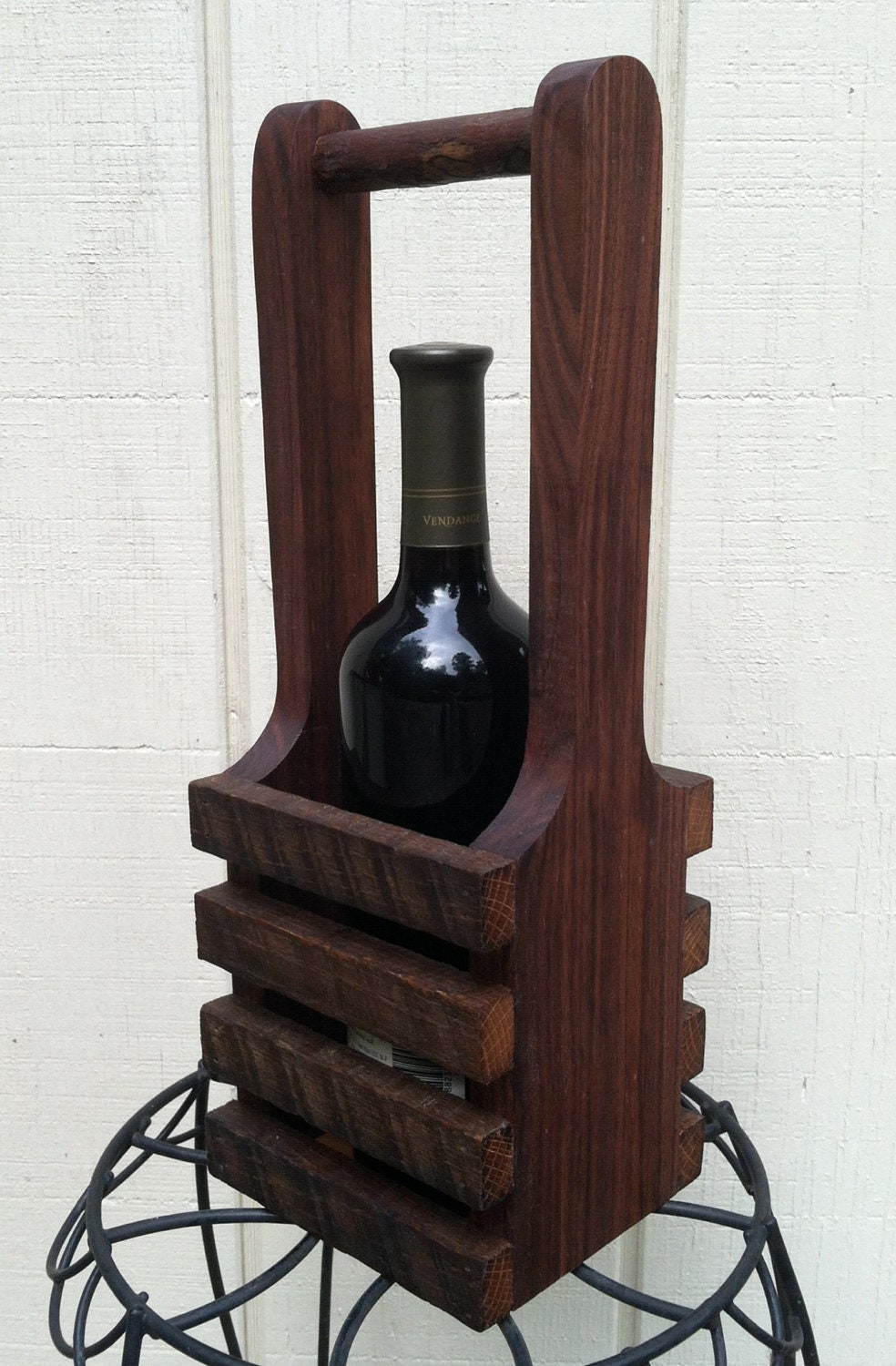 Home Decor Wood Wine Tote Carrier by inspirationsnature on Etsy
