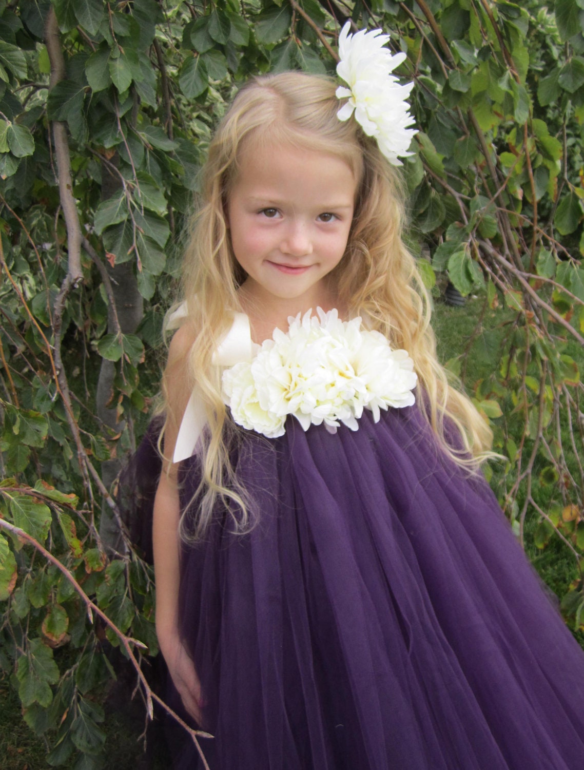 CHRISTMAS PLUM Tutu Dress Set, Includes Halter Top Tutu Dress and Flower Clip Sizes - 0 3 6 12 18 24 2t 3t 4t