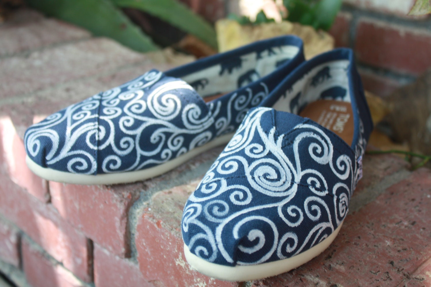 Swirls Original Custom Acrylic Painting for Toms/Canvas Shoes TOMS NOT INCLUDED