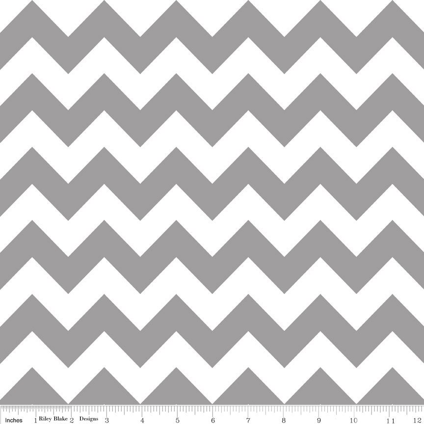 Chevrons by Riley Blake (Medium 2 in ) - Gray - Half Yard