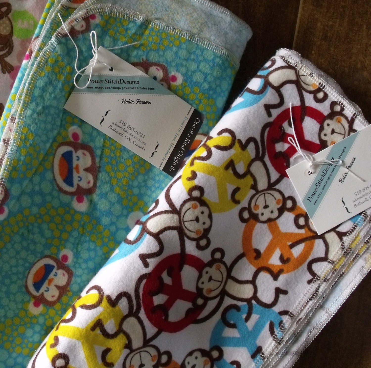 MONKEY, Monkeys.   XL Flannel Receiving Blanket, Single Layer.  You choose from 2 Unisex prints.
