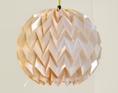 Bubble: Origami Paper Lamp Shade / Lantern / Pendant - PEACH / PINK SHIMMER