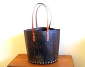 Brown Leather Tote Bag: Hand Made Large Leather Bag, Leather Carryall, Beach Bag