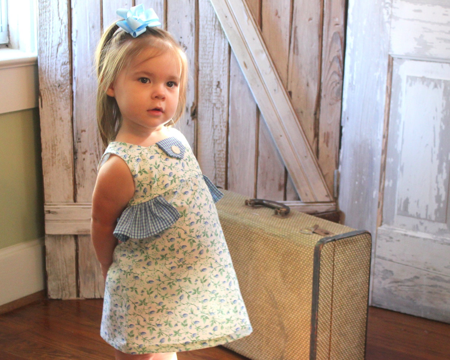 Maddie - Girl's Ruffled Dress Pattern PDF. Girl Kid Toddler Child Sewing Pattern. Easy Sew Sizes 12m-10 included