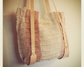 textured hand painted linen // diaper bag // large tote // moveable / detachable pockets  // organic canvas lining // copper rivets