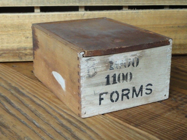 Industrial Wood Box, Small Storage/Organization, Office/Home Decor