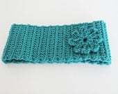 crochet headband - turquoise earwarmer
