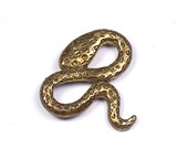 Vintage snake brass brooch, halloween decor