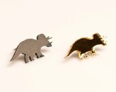 Triceratops adjustable Ring, Laser Cut Perspex Dinosaur. Acrylic and Cherry Wood.
