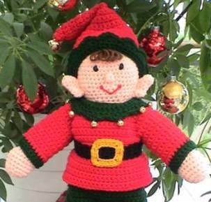 Christmas CROCHET PATTERN PDF Easy Santa Elf Doll Ernie Elf