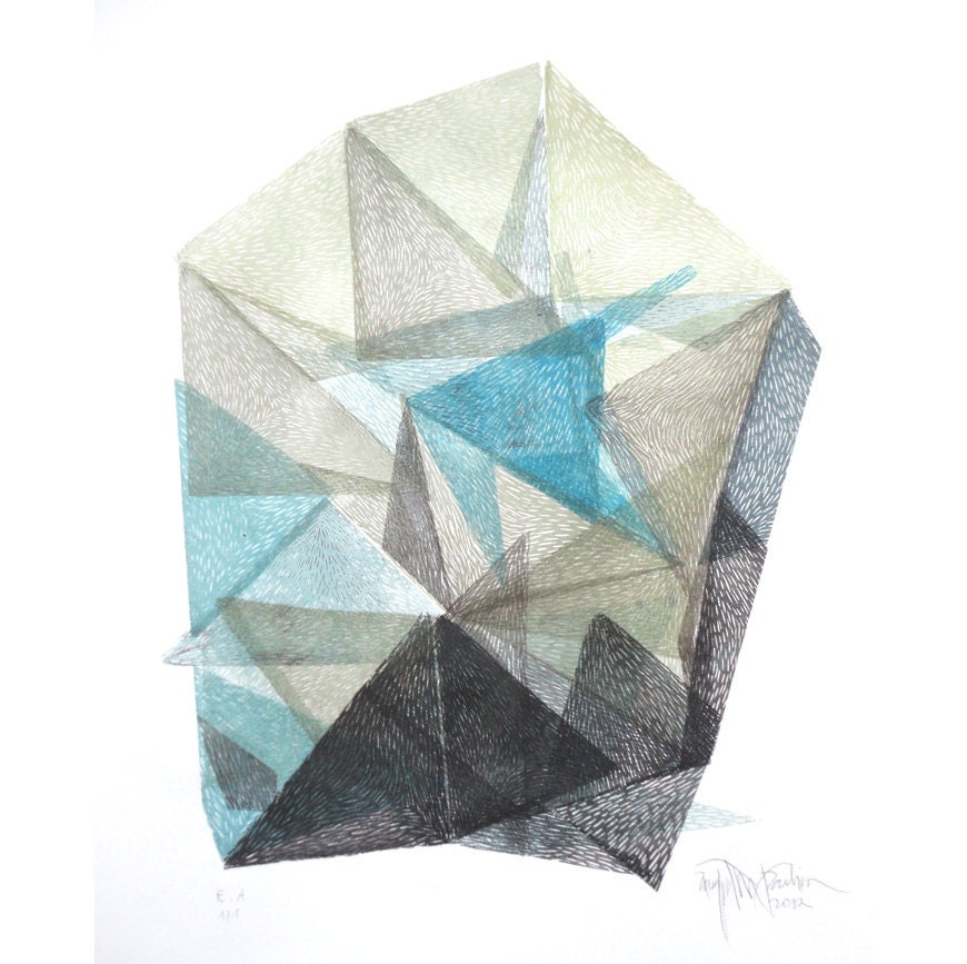 ORIGINAL LINOCUT "Philosopher's stone I."