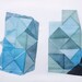 ORIGINAL linocut monotype " Ice Cube IV."