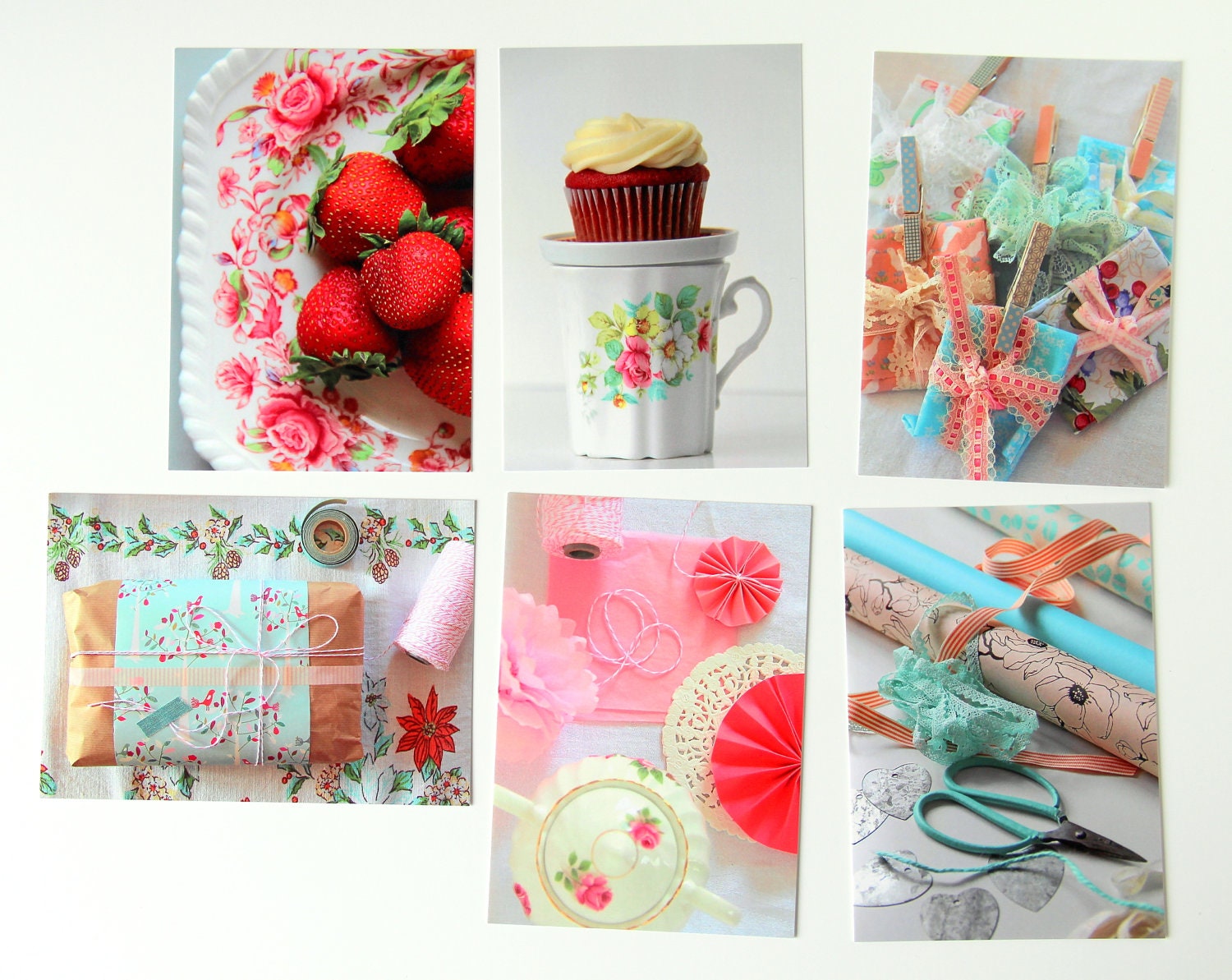 Postcards set of 6 - Birthday theme