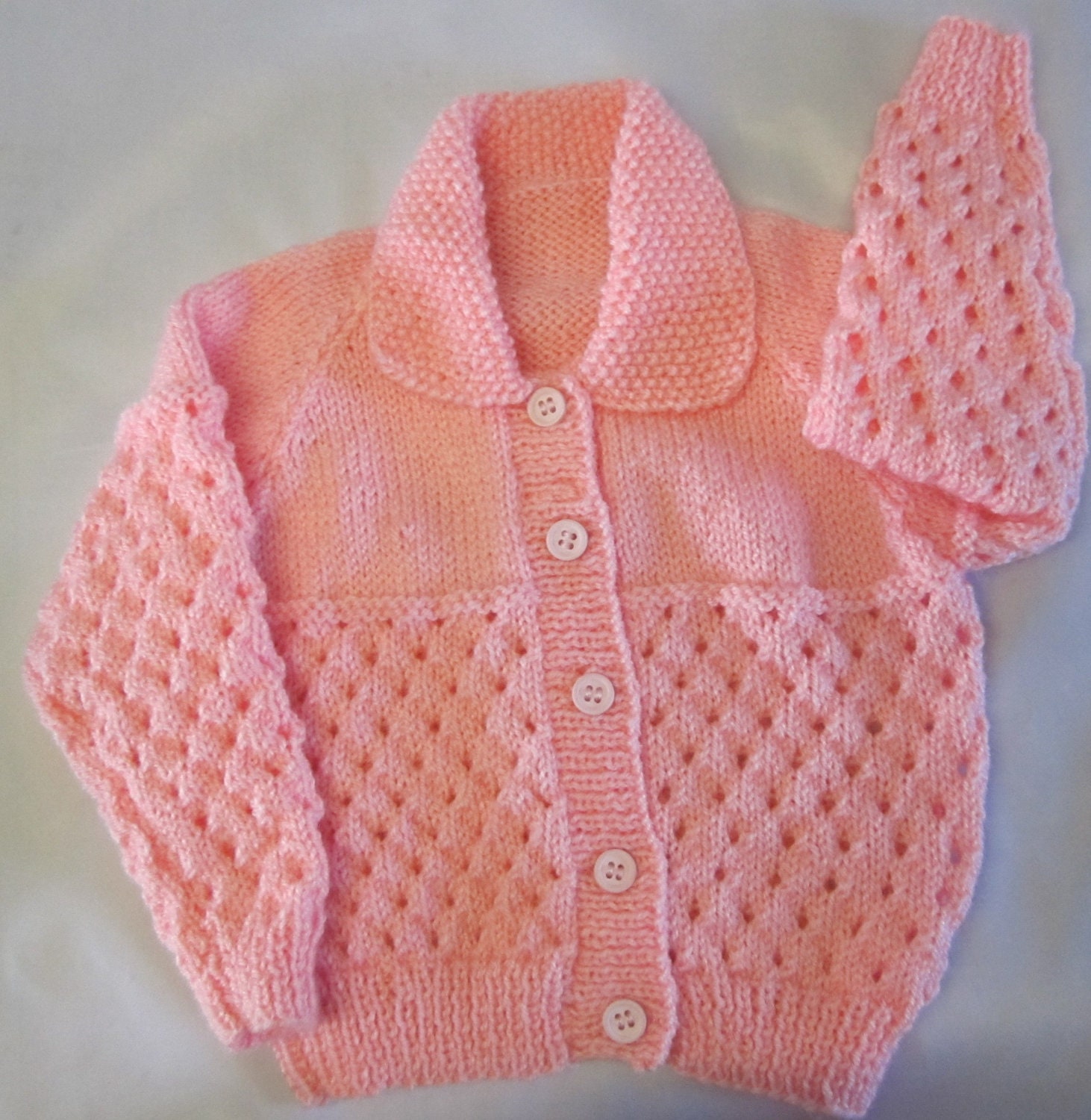 Hand Knit Girls Cardigan Sweater Jumper Hand Knitted by AlfieJayne