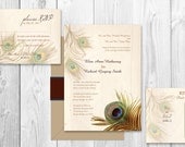 PEACOCK WEDDING INVITATION Printable - Fresno Suite (invitation and rsvp card)