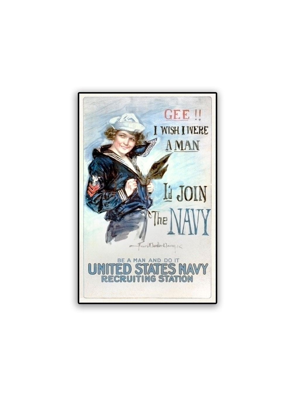 US Navy Recruitment Vintage Poster 8x12.25 PopMount Ready to Hang FREE SHIPPING