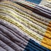 Geometric Stripe Quilt in Mustard Grey and Petrol Blue, Lap Quilt
