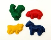 Farm Animal Party Favors - 10 Sets of Hen Cow Pig Horse Shaped Mini Crayons- 4 Crayons per Set - Great for Kids Farm Party