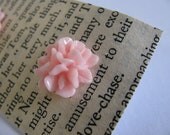 Pale Pink Petal Cabochon Resin Earrings