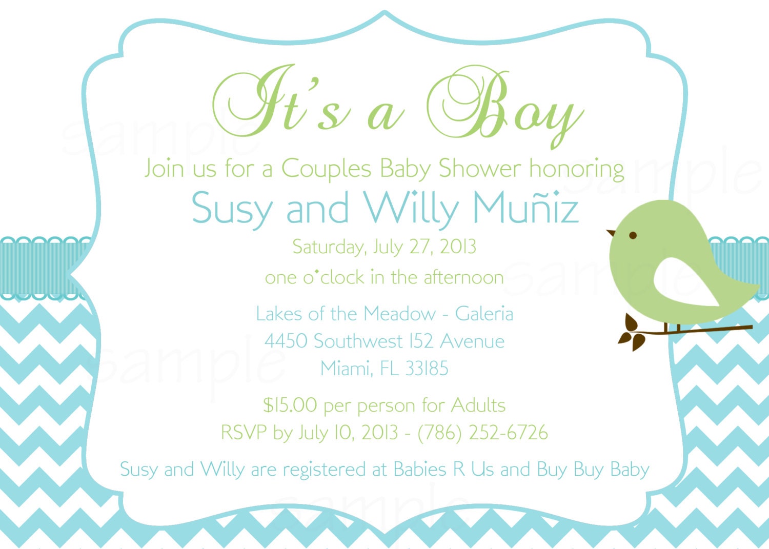 Its a Girl or Its a Boy Sweet Bird Baby Shower Pink chevron Lines Printable Invitation Only Il_170x135