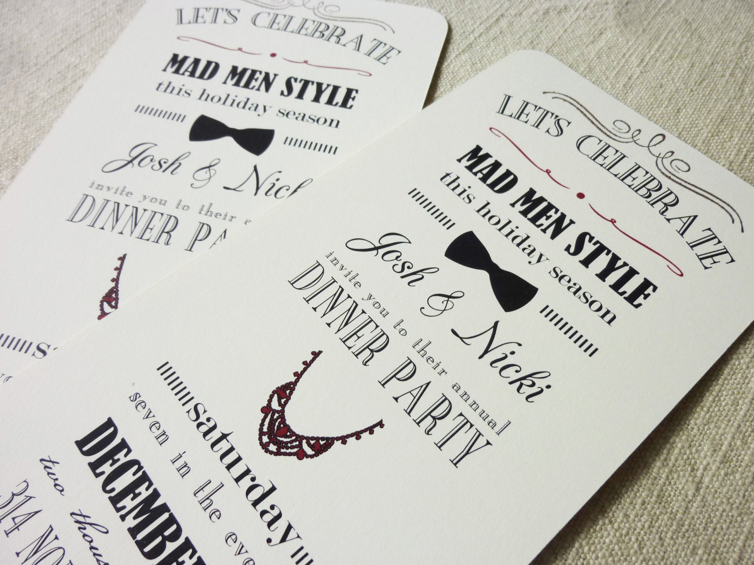 Mad Men Party Invitation - Vintage Typography - DIY Printing