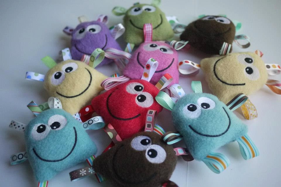 Baby Rattle - Pink Monster Taggie Toy - Stuffed Monster