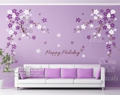 party wall decal holiday wall decals flowers cherry blossom wall sticker nursery wedding office- cherry blossom Z127 by cuma