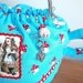 Alice Wonderland Tea Pot Bag Blue Red Mushrooms
