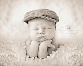 Newborn Newsboy 2 SHADES of GRAY Houndstooth Newsboy Cap,Photography Prop, Newborn photo prop