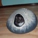 S-size Pets cave for cat,white with grey cave,pets cat bed, hand crafted
