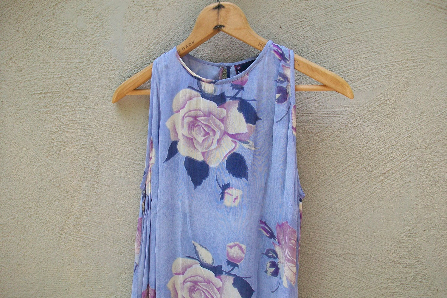90's Floral Rose Print Summer Dress S/M