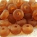 SALE Vintage Frosted Rootbeer Brown Lucite Saucer Rondelle Beads 10mm (10 )