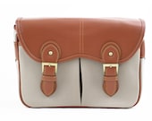 C104 Tan Canvas Camera Bag w/ Shoulder Strap