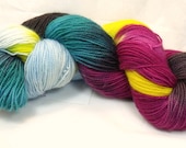 Hand Dyed BFL Sock Yarn in Villain Convention
