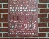 Sale & Ready to Ship -- 16x20 Family Rules Painted Sign