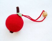 Rattle Crochet apple Baby toy Nursing toy Gift for newborn