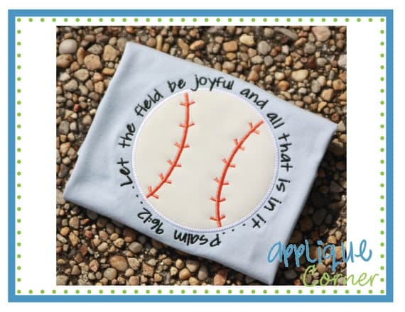 Baseball with Bible Verse applique digital by AppliqueCornerDesign