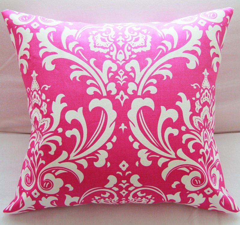 Decorative Bright Pillow Slip Cover Hot Pink Candy Swirl 18x18 Pillow Case