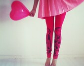 I love you - raspberry red leggings