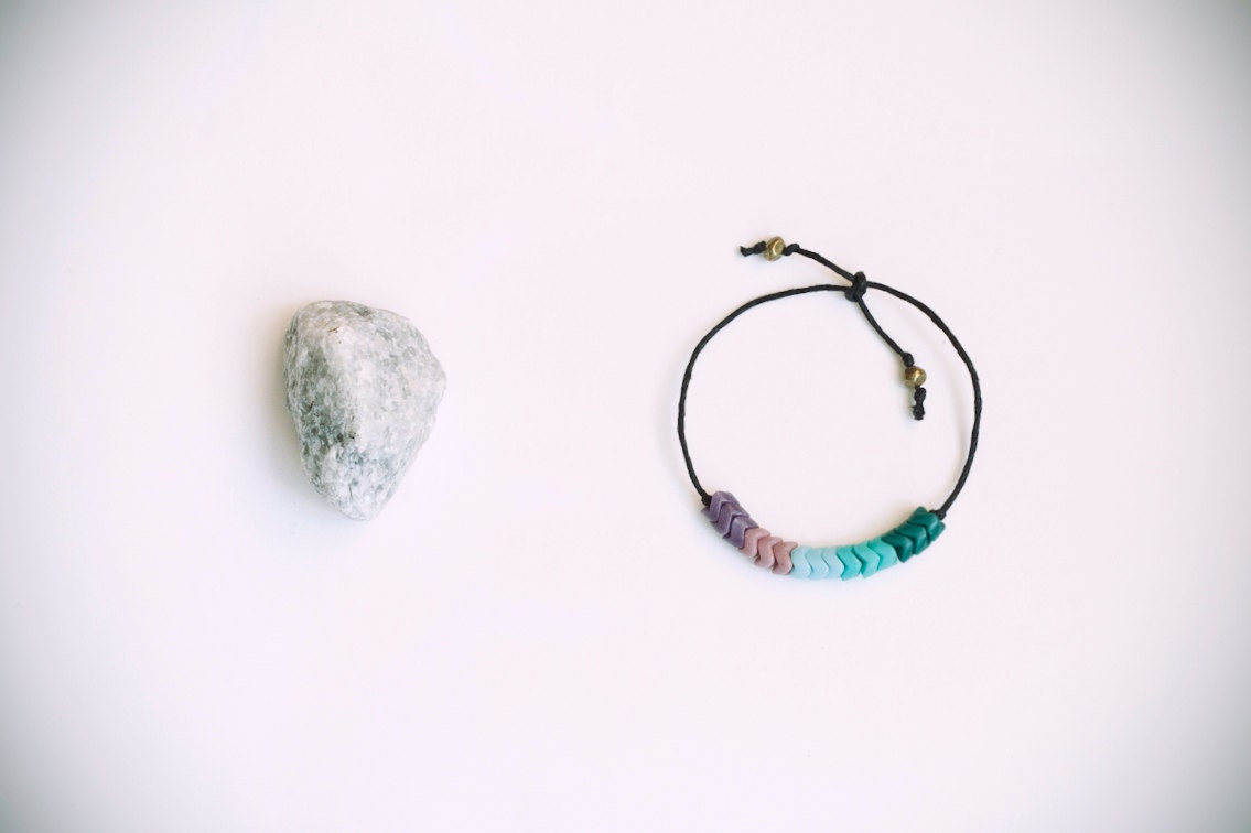Dark green, sea green, pale blue, lilac & purple glass czech trade beads, bracelet.