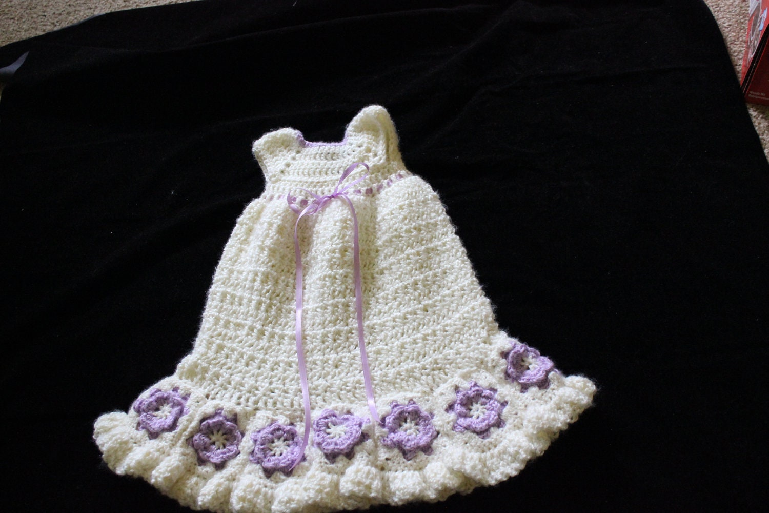 Made to order: Cream and Purple Malaya Blessing Dress/Christening Gown