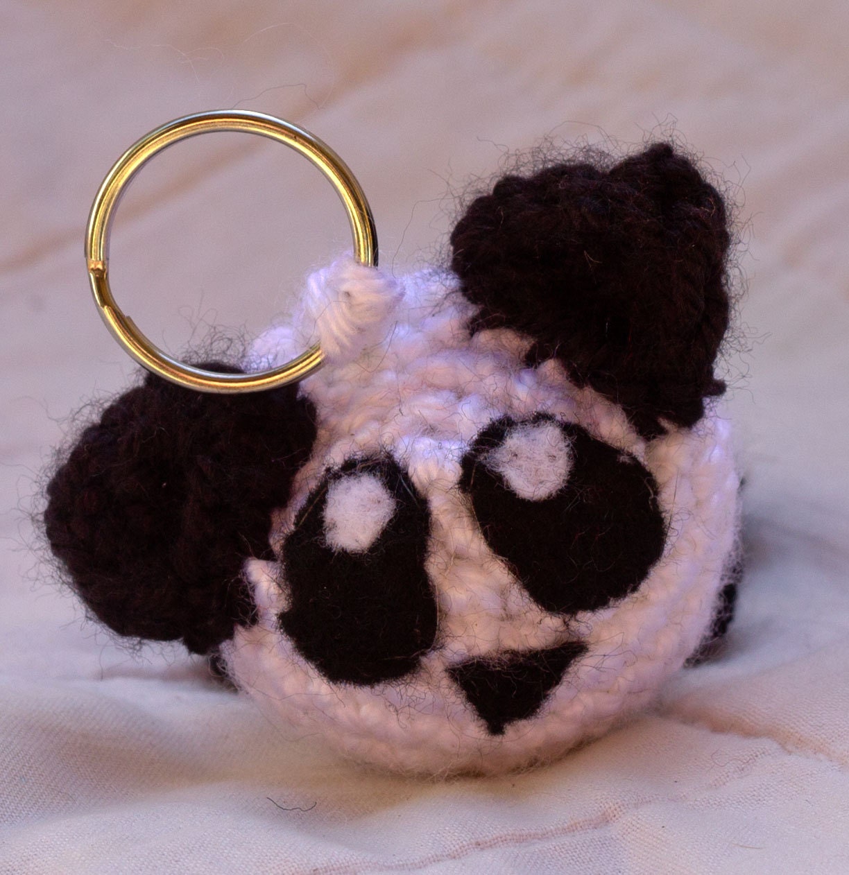 Crocheted Panda Keychain