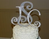 Custom Monogram Wedding Cake Topper. Customize With Initials of Bride and Groom.