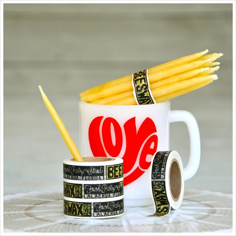 Beeswax Birthday Candles: Pack of 6 Hand Dipped Yellow Beeswax Mini Tapers