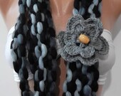 LOTUS - Crochet infinity Scarf Elegant Scarf Wool Scarf Soft Scarf. ...